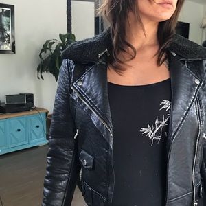 Faux leather black jacket